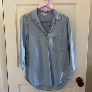 Great swimsuit cover! Chambray shirt - tunic length